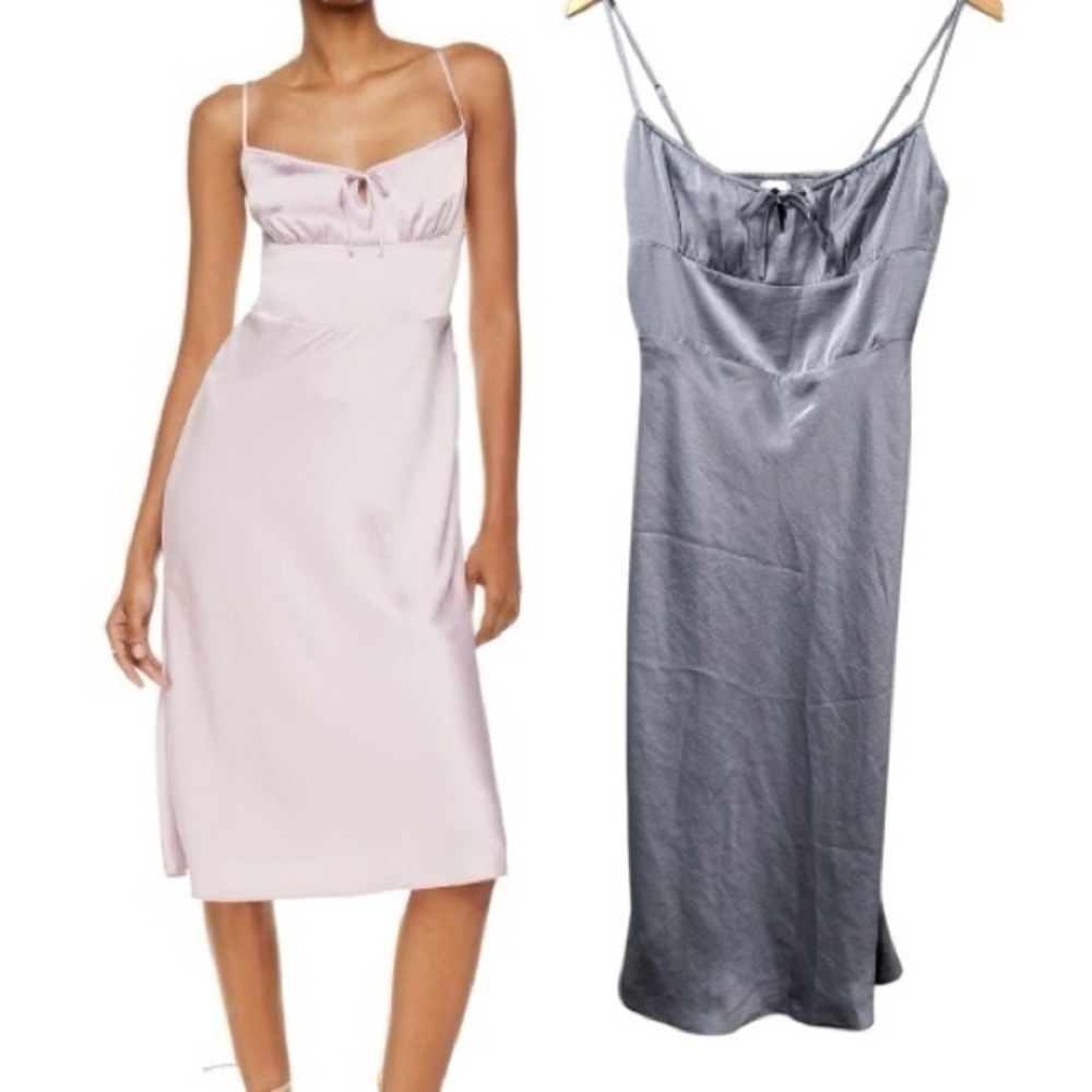Wilfred Bellow Satin Midi Dress Size 4 Aritzia #101661